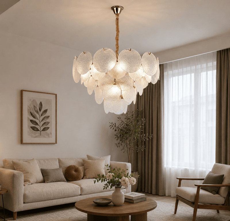 Candelabru Silvestra, 60W, Ø75 cm, Auriu