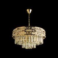 Candelabru Cristal Elysia, Ø50 cm, cu Telecomandă, Dimabil, Auriu - AdeHouse — Finisaje și Iluminat Premium.