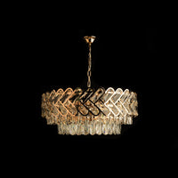 Candelabru Cristal Zoraida, Ø60 cm, cu Telecomandă, Dimabil, Auriu - AdeHouse — Finisaje și Iluminat Premium.
