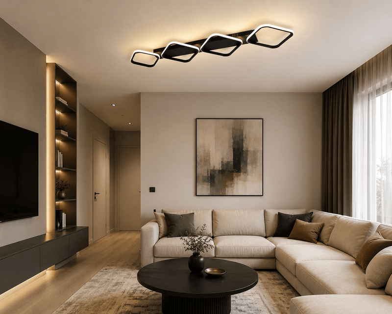 Lustră LED cu Telecomandă Leontina, 112×26 cm, 104W, Lumină Caldă/Neutră/Rece