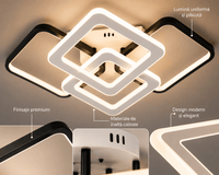 Lustră LED cu Telecomandă Domitilla, 164W, Ø67 cm, Lumină Caldă/Neutră/Rece, Negru/Alb - AdeHouse — Finisaje și Iluminat Premium.