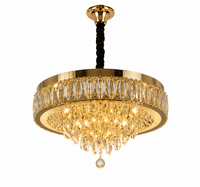 Candelabru Cristal Mirielle, Ø40 cm, cu Telecomandă, Dimabil - AdeHouse — Finisaje și Iluminat Premium.