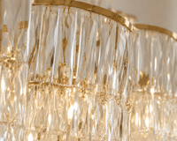 Candelabru Cristal Velasca, Ø58 cm, Auriu - AdeHouse — Finisaje și Iluminat Premium.
