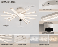 Lustră LED cu Telecomandă Nerissa 144W, Lumină Caldă/Neutră/Rece, Dimabilă, Alb - AdeHouse — Finisaje și Iluminat Premium.