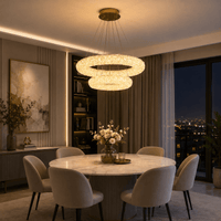 Pendul LED Junia 174W, Ø60 cm, Auriu - AdeHouse — Finisaje și Iluminat Premium.