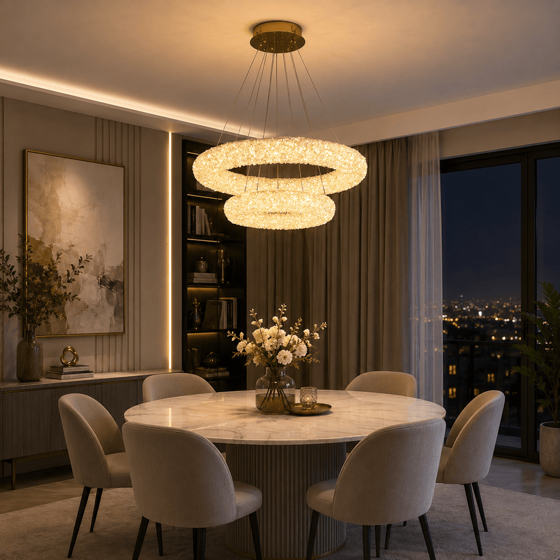 Pendul LED Junia 174W, Ø60 cm, Auriu