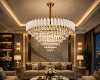 Candelabru Cristal Selene 800W, Alb - AdeHouse — Finisaje și Iluminat Premium.