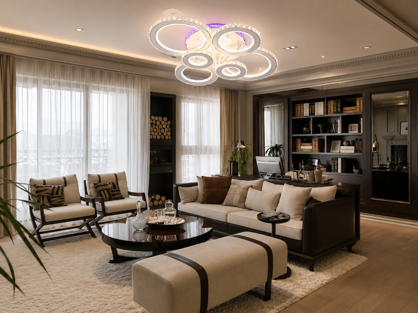Lustră LED cu Telecomandă Morwenna 240W, Ø50 cm, Lumină Caldă/Neutră/Rece
