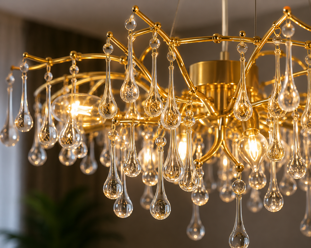 Candelabru Cristal Jolanda, Auriu