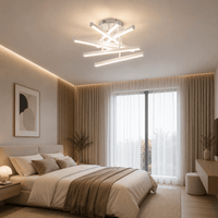 Lustră LED cu Telecomandă Nicandra, 120W, Alb - AdeHouse — Finisaje și Iluminat Premium.