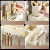 Suport dublu pentru bucatarie din metal, pliabil, 2 moduri de montare, multifunctional, 67 x 9 x 12 cm