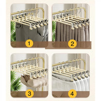 Set 10 umerase cu clips pentru pantaloni, otel, 31 x 13 cm, crem