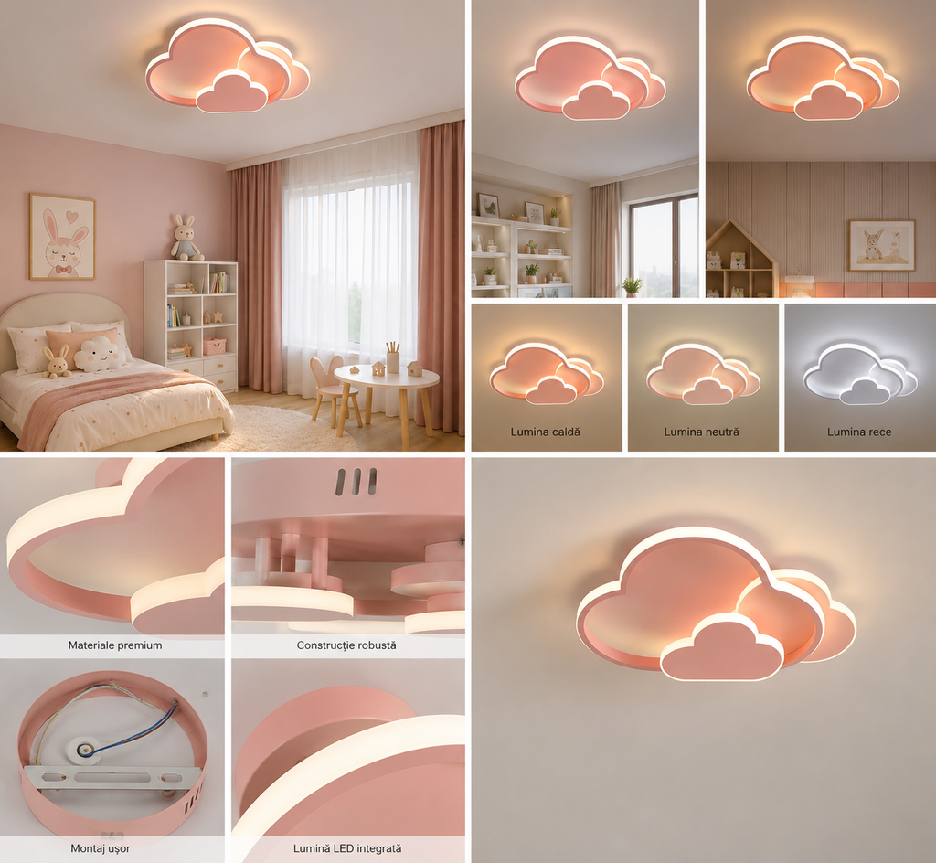 Lustră LED cu Telecomandă Solveiga 43W, Lumină Caldă/Neutră/Rece, Dimabilă