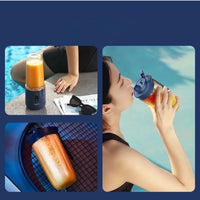 Mini Blender Portabil Electric, Cu Acumulator, 2 Recipiente, 6 Lame 3D, 300 ml, 40W, Capac Inclus