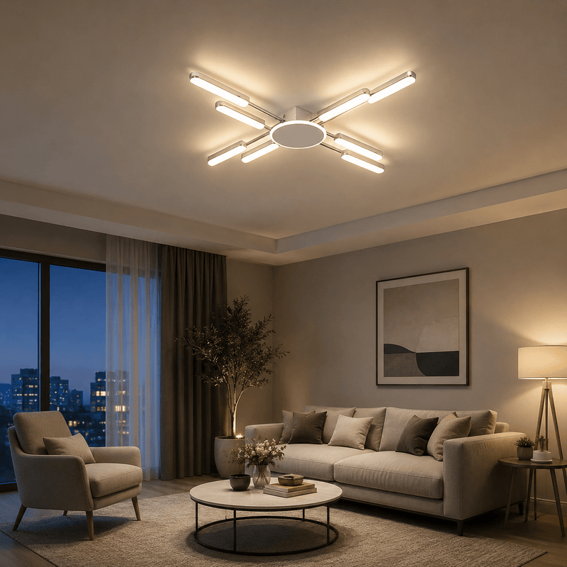Lustră LED cu Telecomandă Ildegarda, Ø84 cm, 2W, Lumină Caldă/Neutră/Rece, Crom
