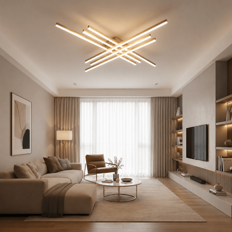 Lustră LED cu Telecomandă Arabella 224W, 120×120 cm, Lumină Caldă/Neutră/Rece, Negru/Auriu