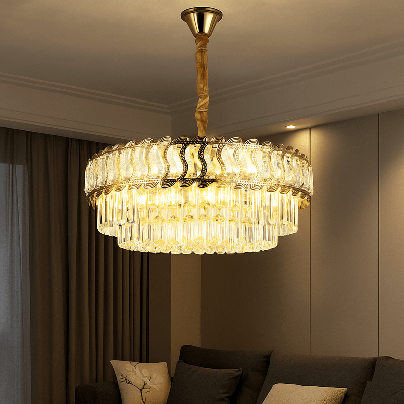 Candelabru Cristal Coralie, 60W, Ø60 cm, Auriu