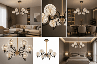 Candelabru Isolde 96W, Auriu/Negru - AdeHouse — Finisaje și Iluminat Premium.