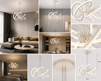 Pendul LED cu Telecomandă Almerinda, 160W, Ø100 cm, Lumină Caldă/Neutră/Rece, Auriu - AdeHouse — Finisaje și Iluminat Premium.