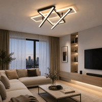 Lustră LED cu Telecomandă Clorinda, 144W, Lumină Caldă/Neutră/Rece, Negru/Alb - AdeHouse — Finisaje și Iluminat Premium.
