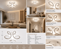 Lustră LED cu Telecomandă Placidia, 56W, Lumină Caldă/Neutră/Rece, Alb - AdeHouse — Finisaje și Iluminat Premium.