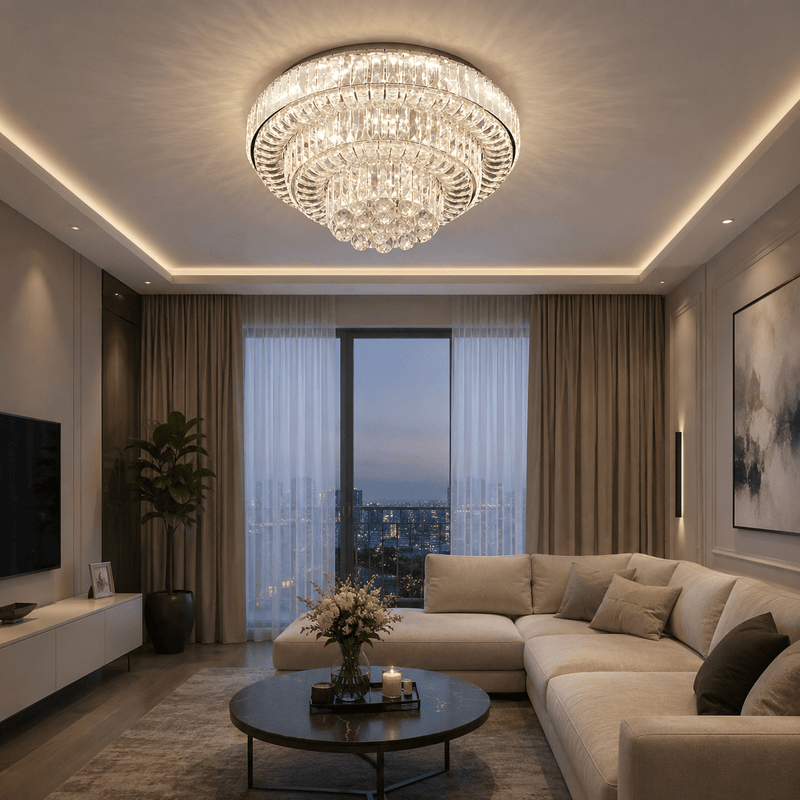 Lustră LED cu Telecomandă Bellamira, 60×24 cm, 144W, Lumină Caldă/Neutră/Rece