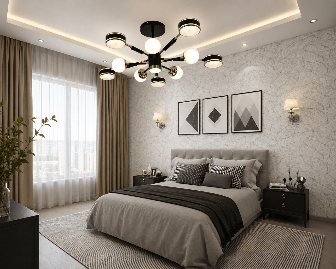 Lustră LED cu Telecomandă Norberta, 130W, Lumină Caldă/Neutră/Rece - AdeHouse — Finisaje și Iluminat Premium.