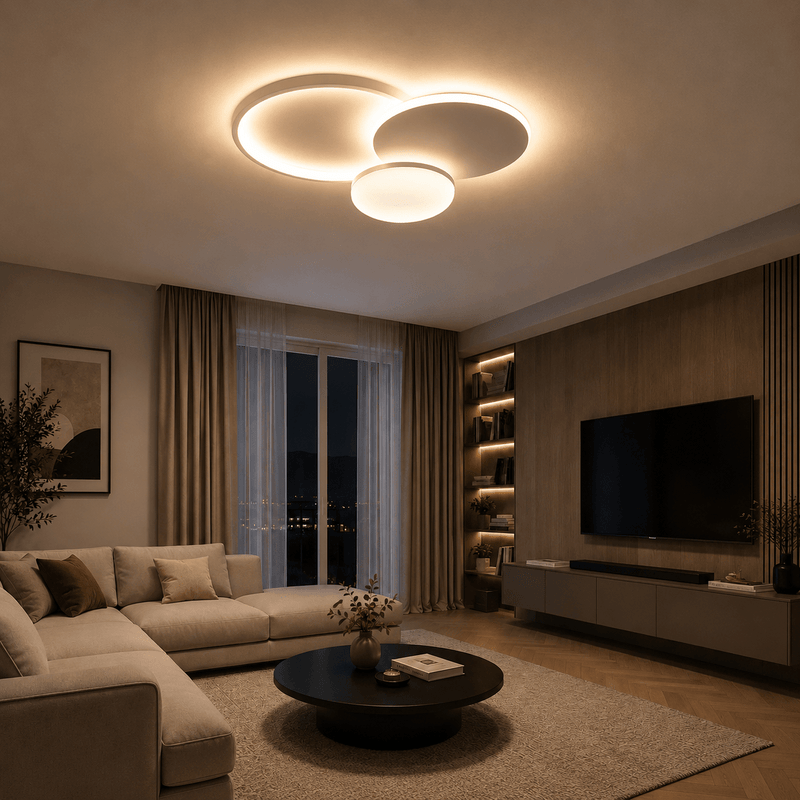 Lustră LED cu Telecomandă Tarquinia, Ø45 cm, 2W, Lumină Caldă/Neutră/Rece, Alb