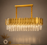 Candelabru Cristal Quintina 60W, Ø50 cm, Negru/Auriu - AdeHouse — Finisaje și Iluminat Premium.