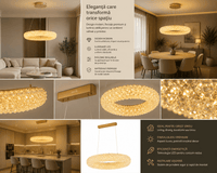 Candelabru Cristal Rosinta 88W, Ø50 cm, Auriu - AdeHouse — Finisaje și Iluminat Premium.