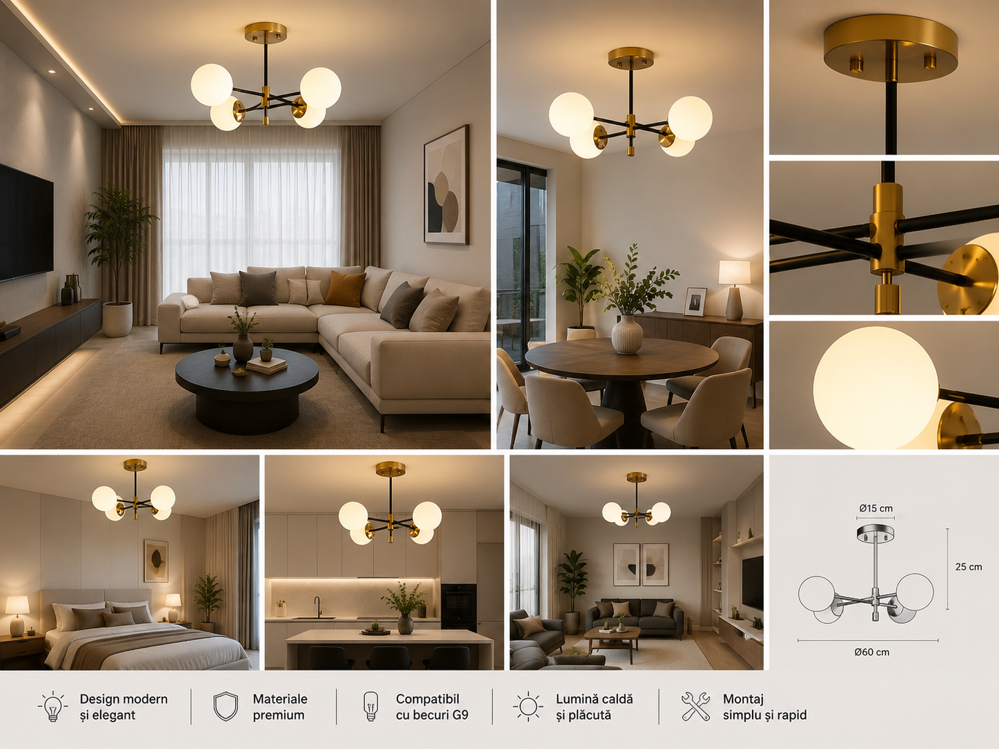 Pendul LED Wisteria, Design Clasic