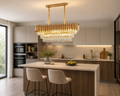 Candelabru Cristal Sanchia 60W, Auriu