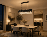 Candelabru Cristal Doriane, Negru - AdeHouse — Finisaje și Iluminat Premium.