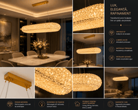 Pendul LED cu Telecomandă Domenica, 124W, Auriu - AdeHouse — Finisaje și Iluminat Premium.