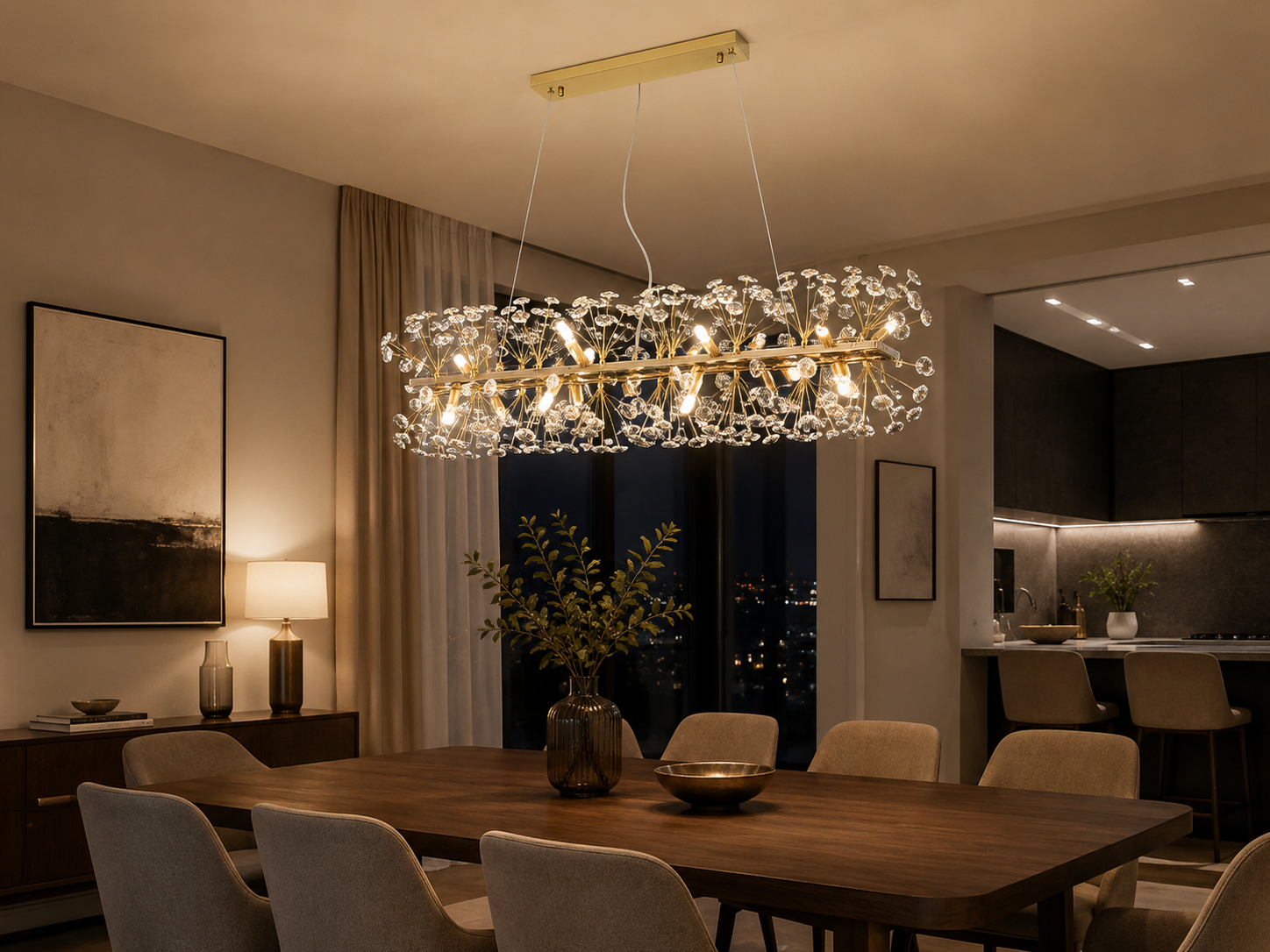 Candelabru Cristal Vionne, Auriu