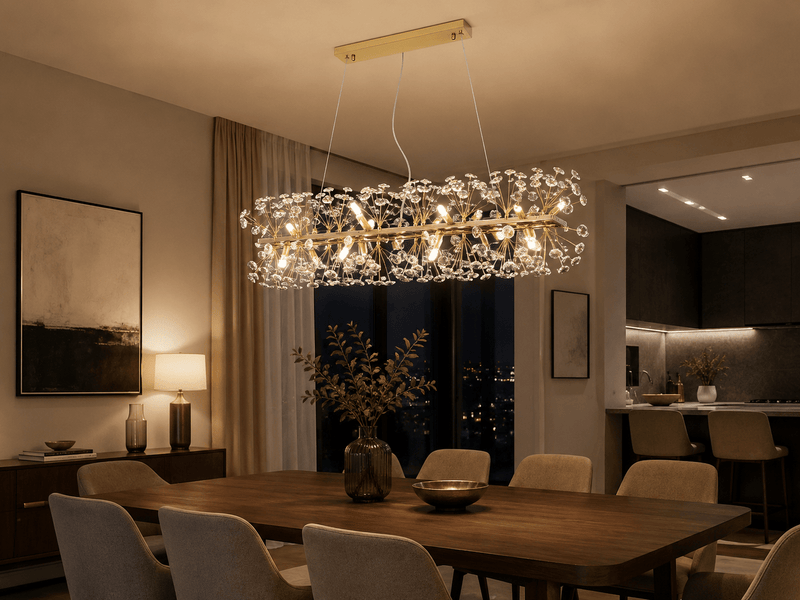 Candelabru Cristal Vionne, Ø90 cm, Auriu