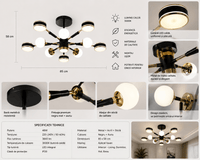 Lustră LED cu Telecomandă Norberta, 130W, Lumină Caldă/Neutră/Rece - AdeHouse — Finisaje și Iluminat Premium.
