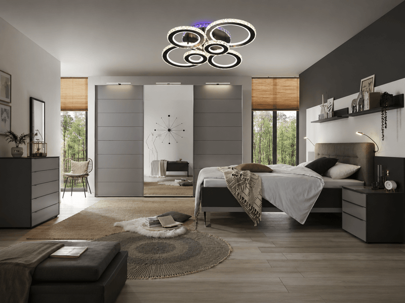 Lustră LED cu Telecomandă Valentina 240W, Ø50 cm, Lumină Caldă/Neutră/Rece, Dimabilă, Negru