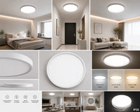 PLAFONIERA LED ROTUNDA ALBĂ 30W, Ø300 MM, LUMINĂ REGLABILĂ 3000K / 4500K / 6500K