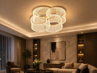 Lustra Led Golden Bloom 240W , 50CM cu telecomanda - AdeHouse — Iluminat Modern la Preț Bun