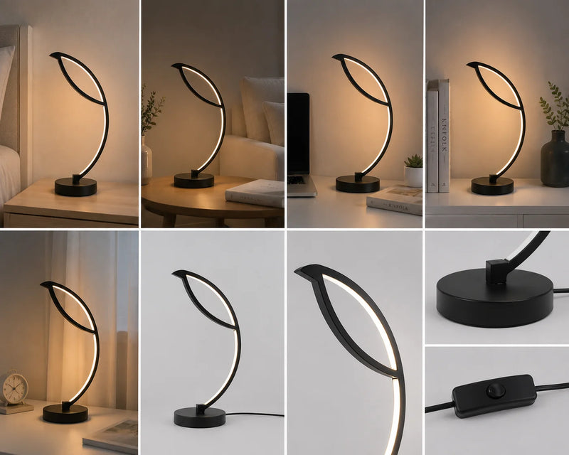 Veioza LED Nova Black, 40W, 3 Tonuri de Lumină
