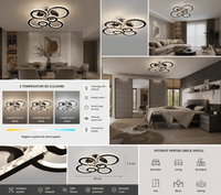 Lustră LED cu Telecomandă Valentina 240W, Lumină Caldă/Neutră/Rece, Dimabilă, Negru - AdeHouse — Finisaje și Iluminat Premium.