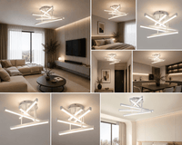 Lustră LED cu Telecomandă Nicandra, 120W, Alb - AdeHouse — Finisaje și Iluminat Premium.