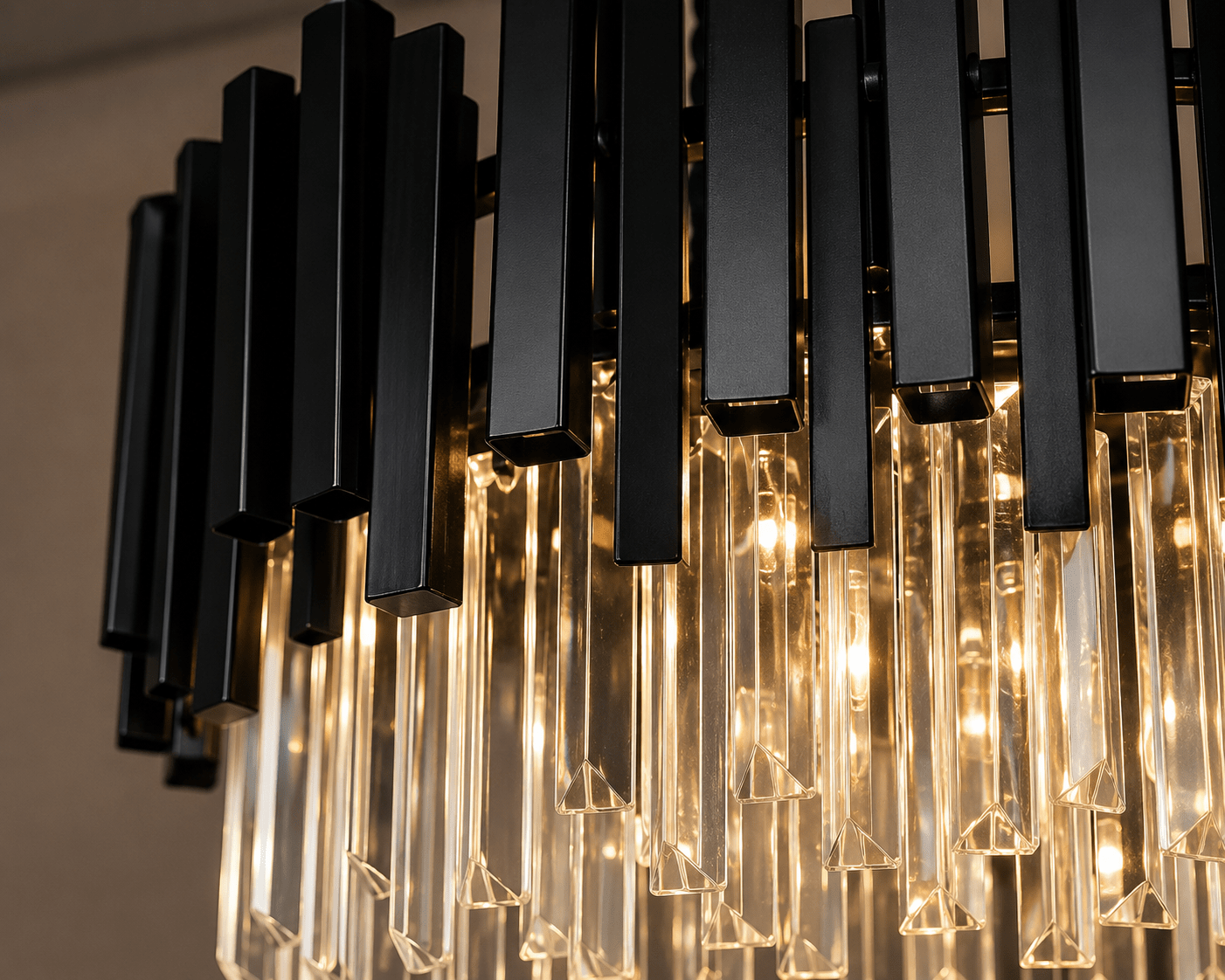 Candelabru Cristal Ines, 60W, Ø50 cm, Negru - AdeHouse — Finisaje și Iluminat Premium.