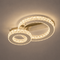 Lustră LED cu Telecomandă Kunigunde 66W, cu Cristale, Lumină Caldă/Neutră/Rece, Crom - AdeHouse — Finisaje și Iluminat Premium.