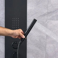 Velaris Black – Panou de Duș Negru Mat cu Hidromasaj și Efect Ploaie - AdeHouse — Iluminat Modern la Preț Bun