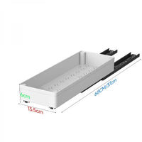 Set 3 sertare cu glisiere autoadezive soft-close, extragere totala, sina cu extensie, 3 dimensiuni, alb