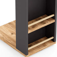 Masuta laterala cu 2 rafturi, 44 x 30 x 57 cm, design compact, stil modern scandinav