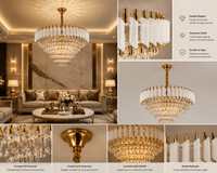 Candelabru Cristal Selene 800W, Alb - AdeHouse — Finisaje și Iluminat Premium.