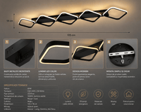 Lustră LED cu Telecomandă Leontina, 104W, Lumină Caldă/Neutră/Rece - AdeHouse — Finisaje și Iluminat Premium.